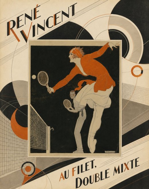 René Vincent Au Filet, Double Mixte No5 - Plakat