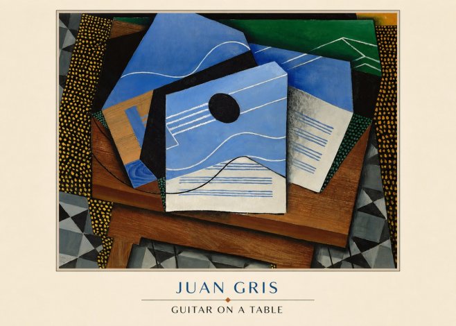 Juan Gris Guitar on a Table No3 - Plakat