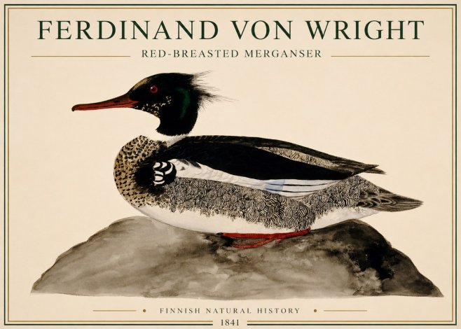 Ferdinand von Wright Red-breasted Merganser No1 - Plakat