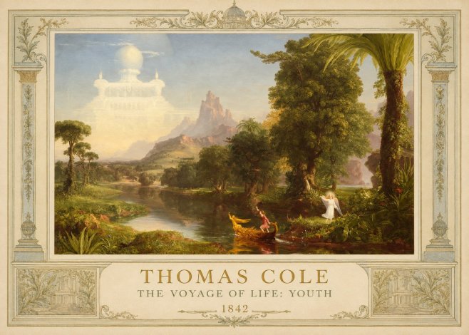 Thomas Cole The Voyage of Life: Youth III No1 - Plakat