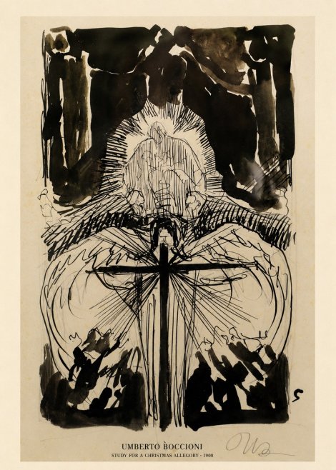 Umberto Boccioni Study for a Christmas Allegory No6 - Plakat