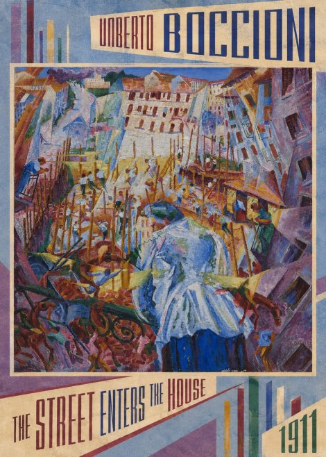 Umberto Boccioni The Street Enters the House No2 - Plakat