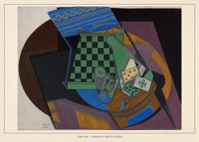 Juan Gris Damier Et Cartes À Jouer No6 - Plakat