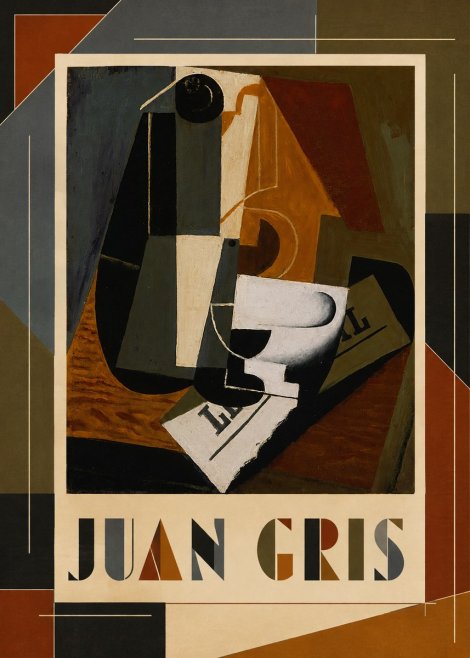 Juan Gris Glass and Bottle No1 - Plakat