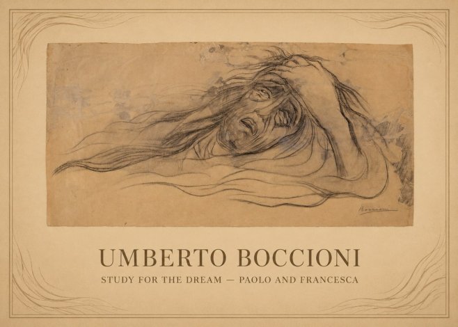 Umberto Boccioni Study for the Dream — Paolo and Francesca No1 - Plakat