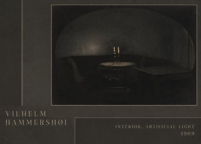 Vilhelm Hammershøi Interior, Artificial Light No2 - Plakat
