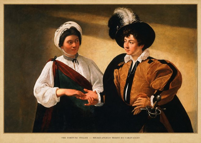 Michelangelo Merisi da Caravaggio The Fortune Teller III No5 - Plakat
