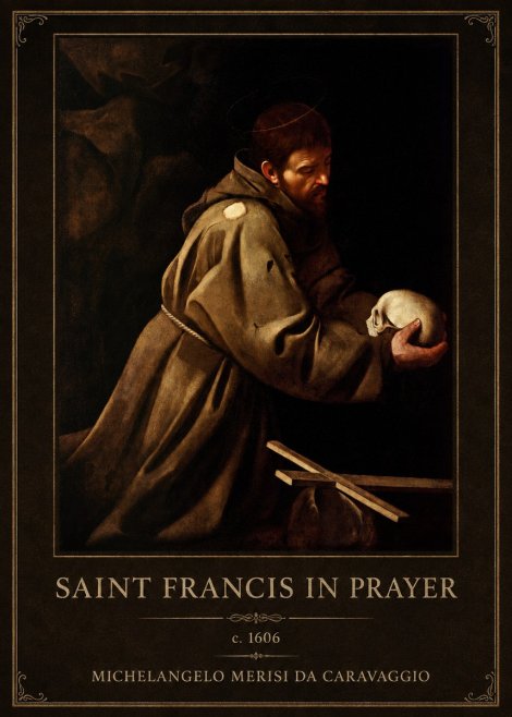 Michelangelo Merisi da Caravaggio Saint Francis in Prayer II No1 - Plakat