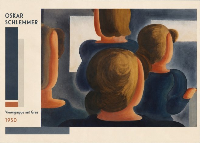 Oskar Schlemmer Vierergruppe Mit Grau No1 - Plakat