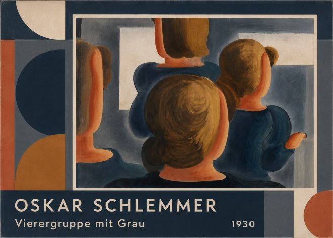 Oskar Schlemmer Vierergruppe Mit Grau No2 - Plakat
