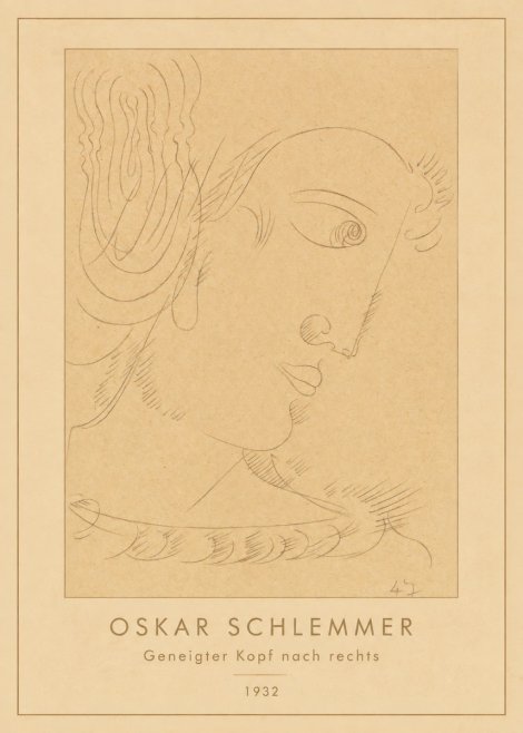 Oskar Schlemmer Geneigter Kopf Nach Rechts No4 - Plakat