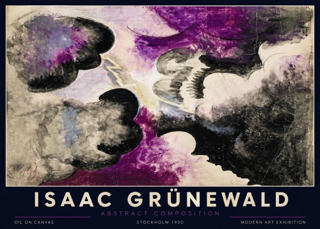 Isaac Grünewald Abstract Composition No3 - Plakat