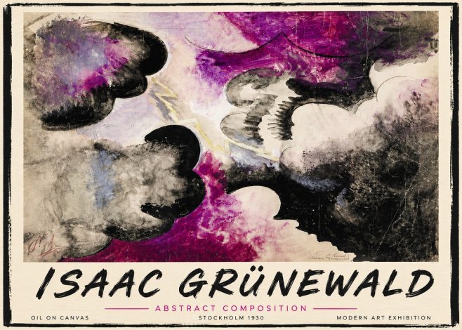 Isaac Grünewald Abstract Composition No5 - Plakat