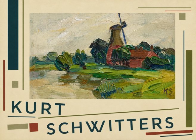 Kurt Schwitters Landscape with Windmill No3 - Plakat