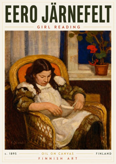 Eero Järnefelt Girl Reading No6 - Plakat