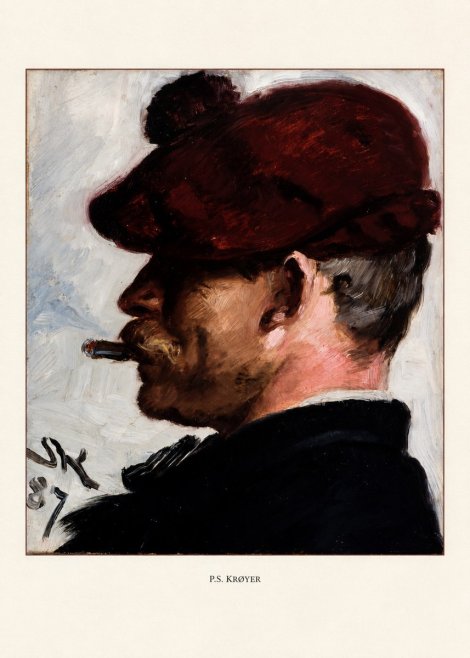 P.S. Krøyer Self-portrait with Cigar II No5 - Plakat