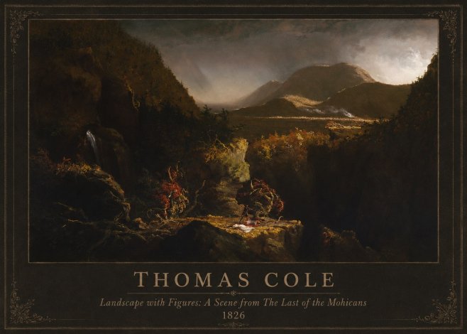 Thomas Cole Landscape with Figures: a Scene from the Last of the Mohicans No1 - Plakat