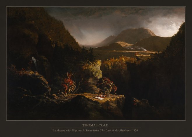 Thomas Cole Landscape with Figures: a Scene from the Last of the Mohicans No4 - Plakat