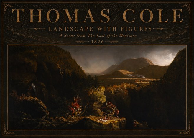 Thomas Cole Landscape with Figures: a Scene from the Last of the Mohicans No5 - Plakat