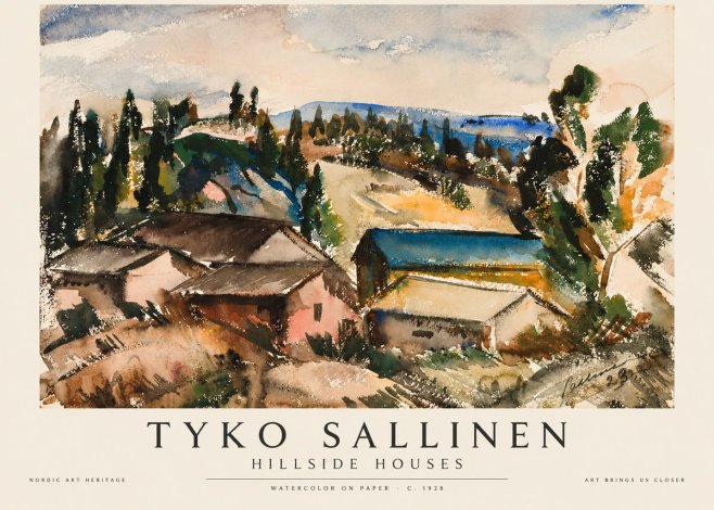Tyko Sallinen Hillside Houses No1 - Plakat