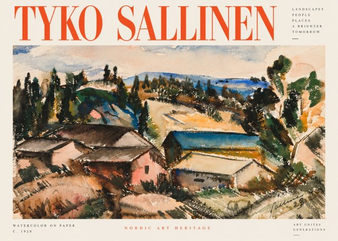 Tyko Sallinen Hillside Houses No3 - Plakat