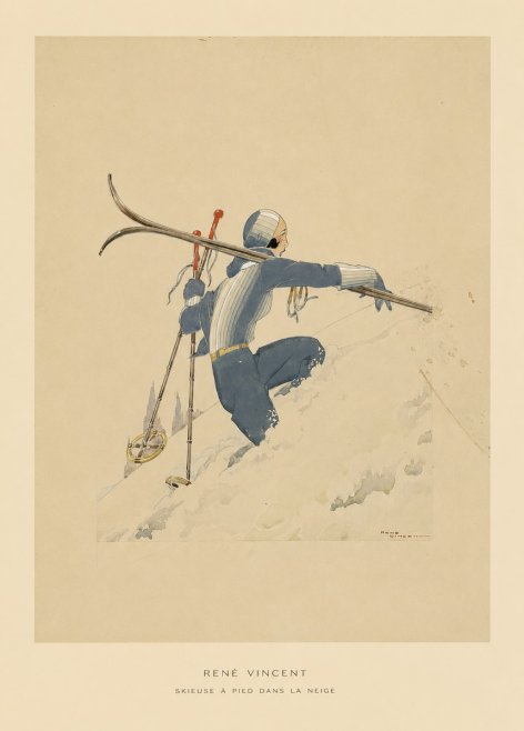 René Vincent Skieuse À Pied Dans La Neige No5 - Plakat