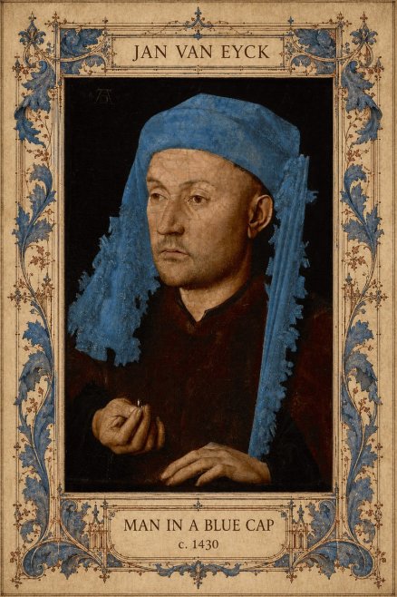 Jan van Eyck Man in a Blue Cap II No6 - Plakat