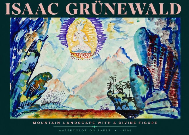 Isaac Grünewald Mountain Landscape with a Divine Figure No4 - Plakat