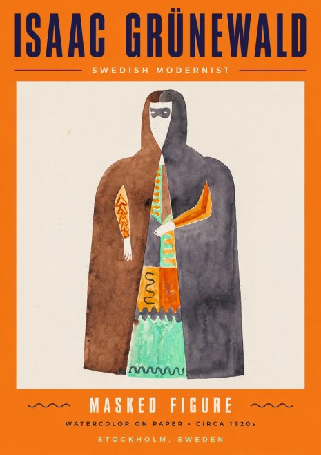Isaac Grünewald Masked Figure No2 - Plakat