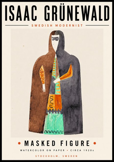 Isaac Grünewald Masked Figure No6 - Plakat