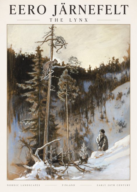 Eero Järnefelt A Lynx in a Tree No3 - Plakat