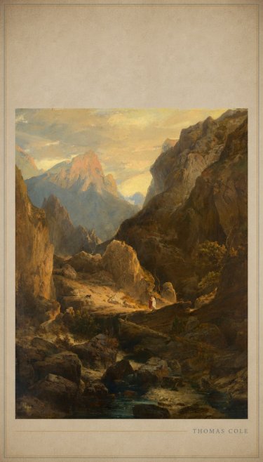 Thomas Cole The Mountain Ford No3 - Plakat