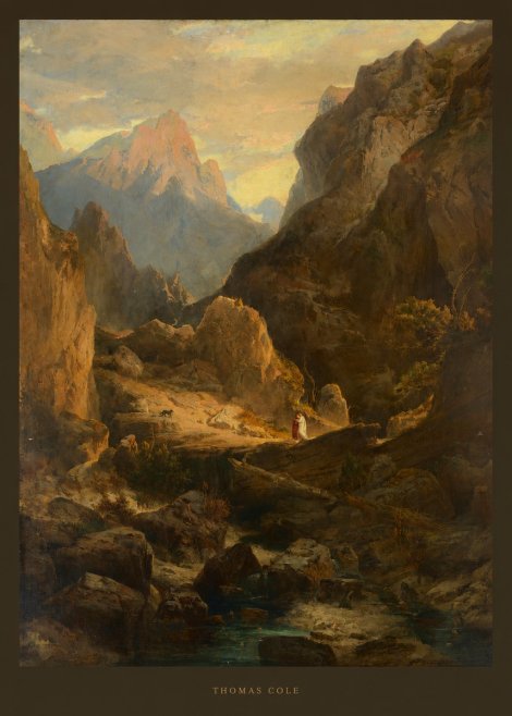 Thomas Cole The Mountain Ford No4 - Plakat