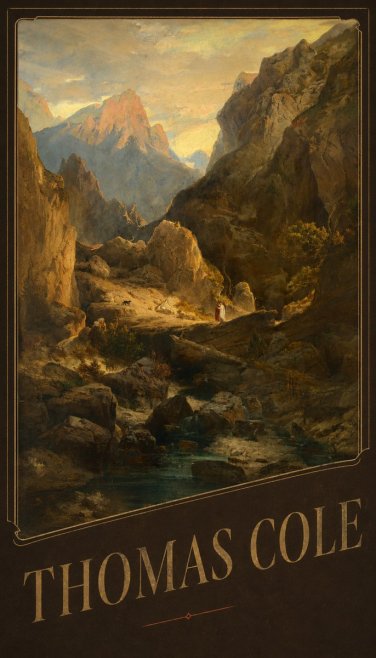 Thomas Cole The Mountain Ford No5 - Plakat