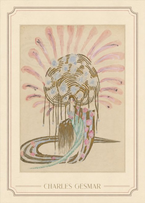 Charles Gesmar Woman with Headdress No1 - Plakat
