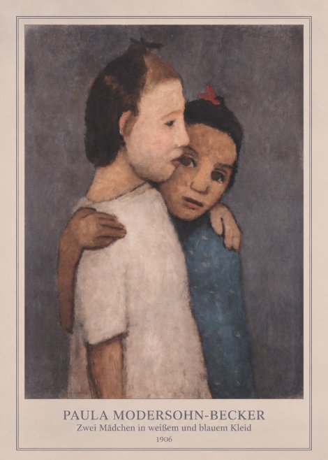 Paula Modersohn-Becker Zwei Mädchen in Weißem Und Blauem Kleid No4 - Plakat