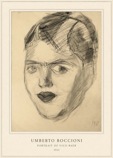 Umberto Boccioni Portrait of Vico Baer No4 - Plakat