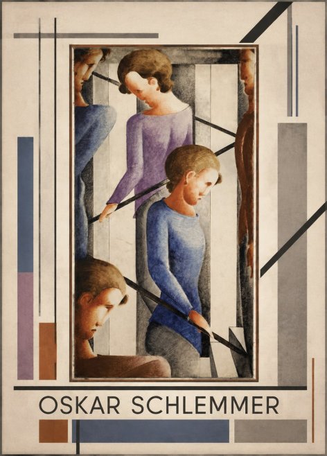 Oskar Schlemmer Staircase Figures II No1 - Plakat
