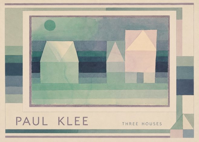Paul Klee Three Houses No1 - Plakat