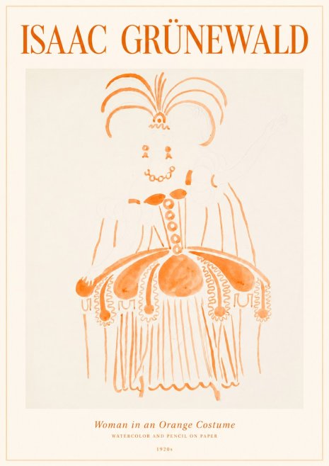 Isaac Grünewald Woman in an Orange Costume No1 - Plakat