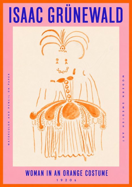 Isaac Grünewald Woman in an Orange Costume No2 - Plakat