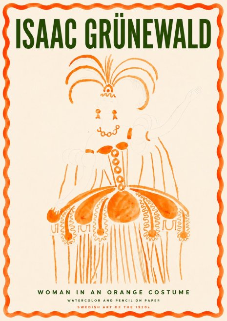 Isaac Grünewald Woman in an Orange Costume No3 - Plakat