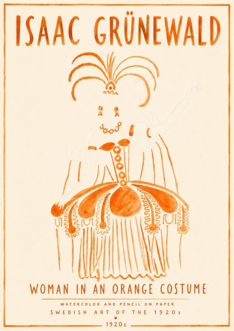 Isaac Grünewald Woman in an Orange Costume No6 - Plakat