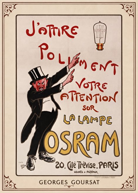 Georges Goursat J'attire Poliment Votre Attention Sur La Lampe Osram No1 - Plakat