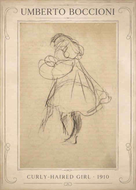 Umberto Boccioni Curly-haired Girl No1 - Plakat
