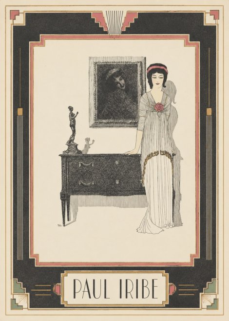 Paul Iribe Elegant Figure in Art Deco Interior No4 - Plakat