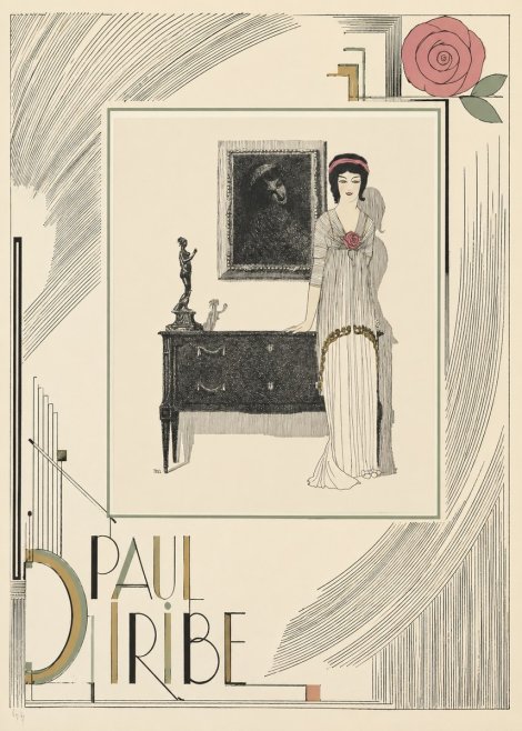 Paul Iribe Elegant Figure in Art Deco Interior No6 - Plakat