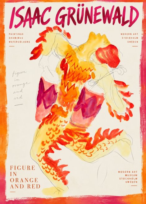 Isaac Grünewald Figure in Orange and Red No5 - Plakat