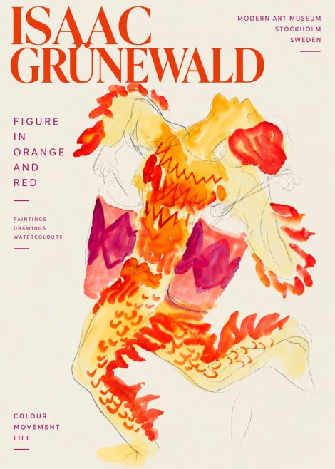 Isaac Grünewald Figure in Orange and Red No6 - Plakat