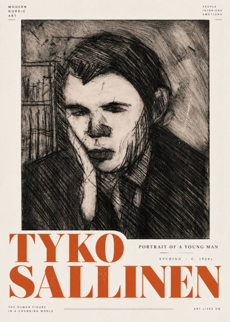 Tyko Sallinen Portrait of a Young Man No5 - Plakat